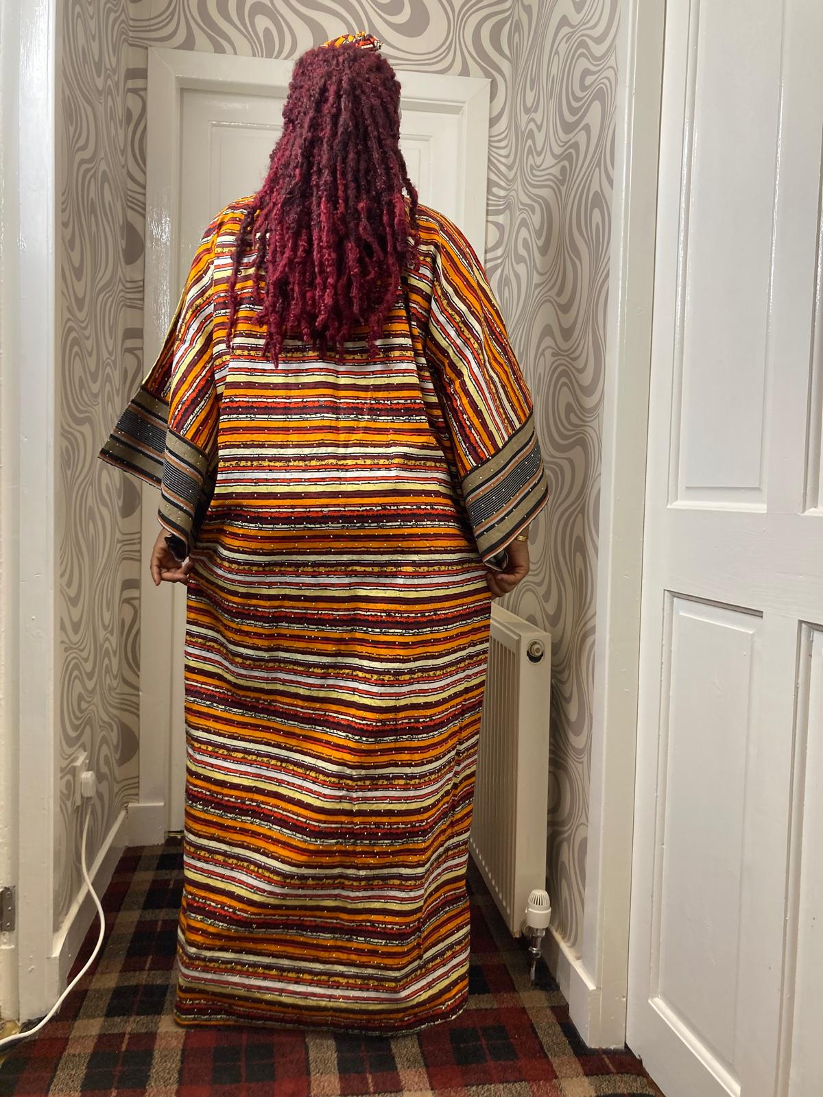 Ankara Stoned Design With Aso Oke