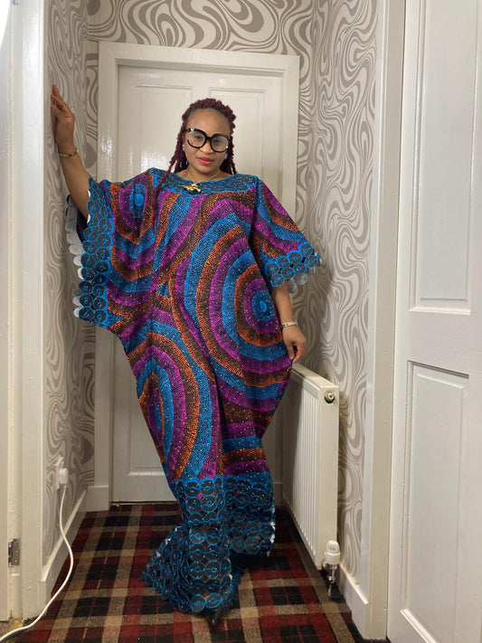 Ankara Long Gown Stoned