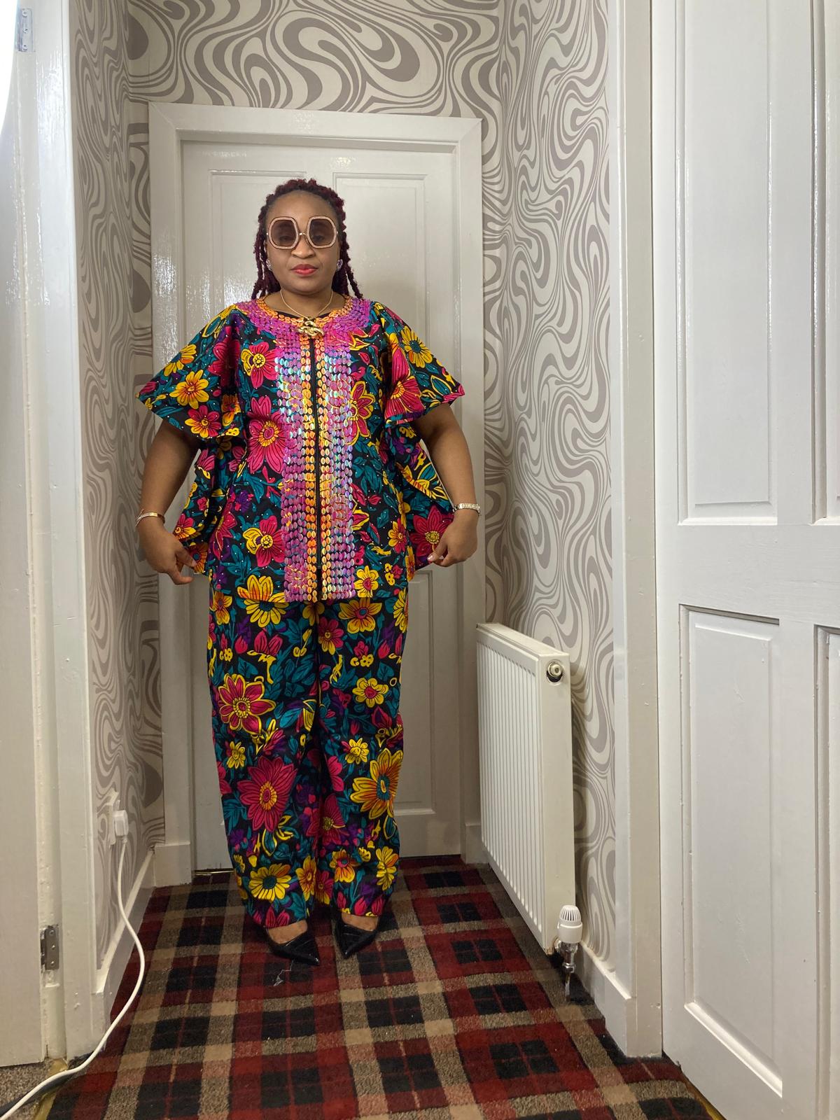 Two Piece Ankara Beaded