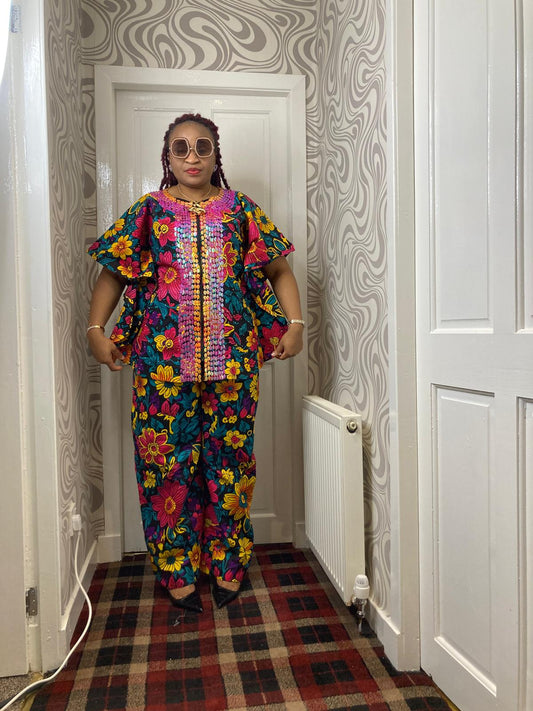 Two Piece Ankara Beaded