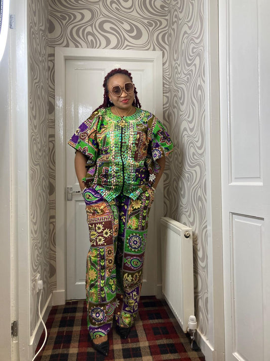 Two Piece Ankara Beaded