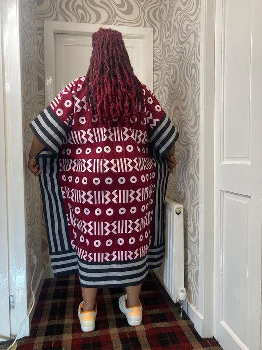 3 Quater Ankara Gown With Aso Oke