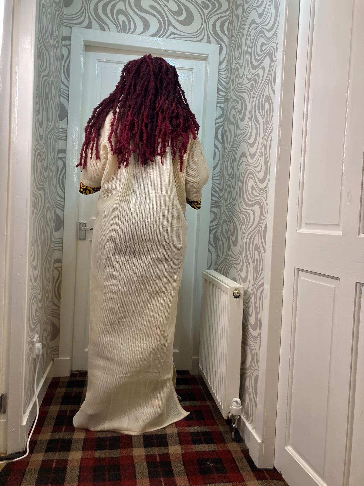 SCHUBA WITH ANKARA MIXED WITH STONE