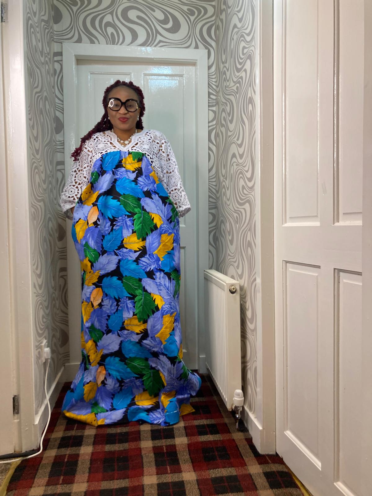 Ankara Gown with Lace Combination