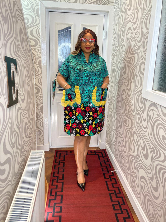 Ankara Stoned Short Gown