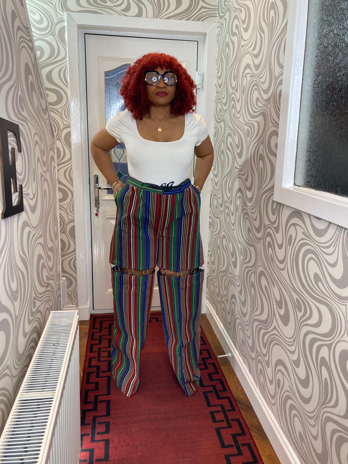 Aso Oke Cargo Pant With Ring