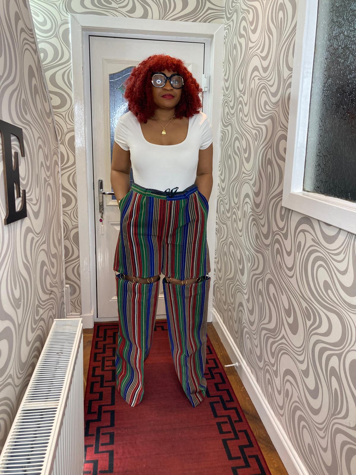 Aso Oke Cargo Pant With Ring