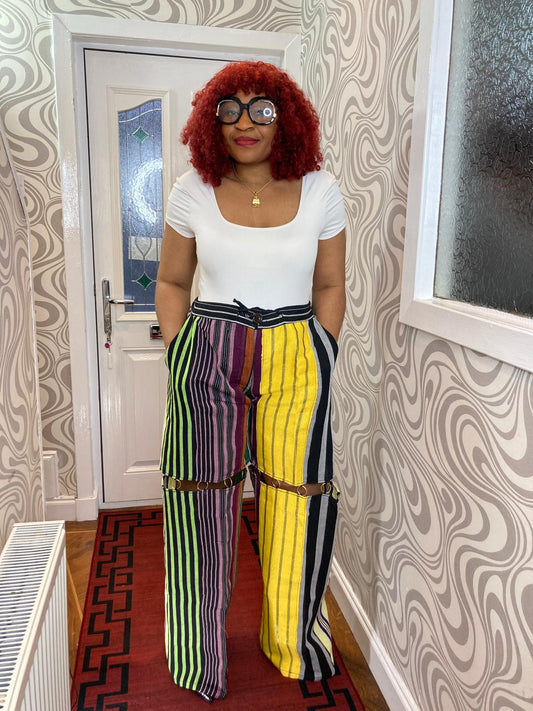 Aso Oke Cargo Pant With Ring