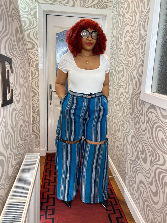 Aso Oke Cargo Pant With Ring