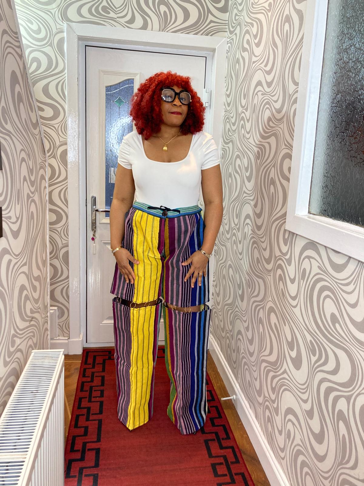 Aso Oke Cargo Pant With Ring