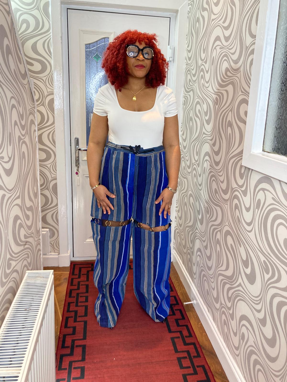 Aso Oke Cargo Pant With Ring