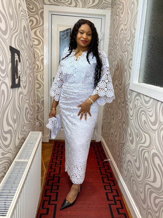 V-Neck Iro And Buba Lace