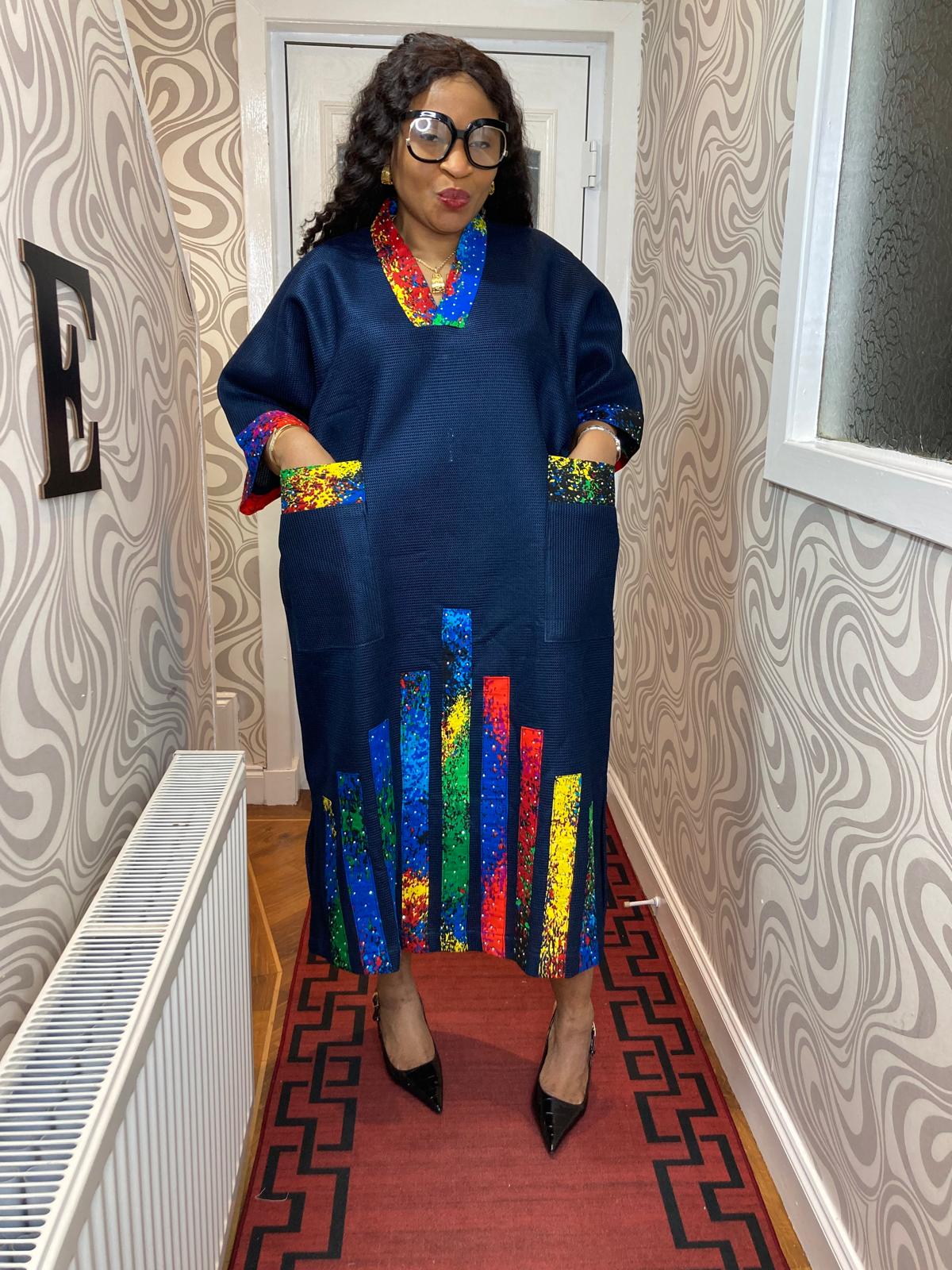 SCHUBA WITH ANKARA MIXED WITH STONE