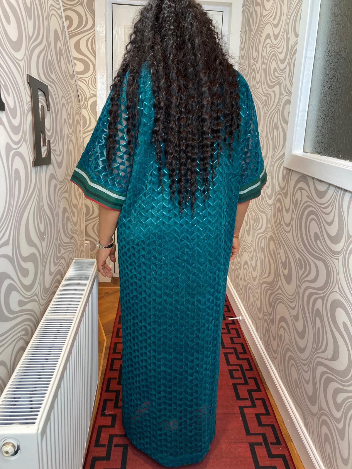 Long Gown Sample Lace Aso Oke