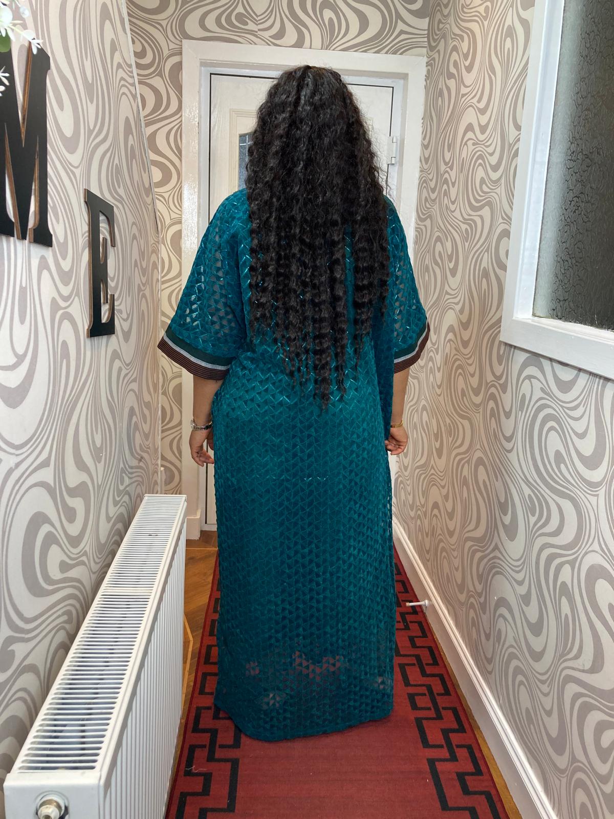 Long Gown Sample Lace Aso Oke