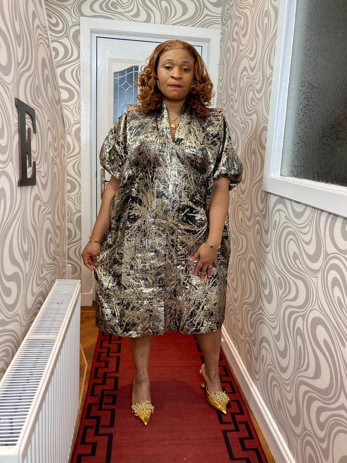 CRYSTAL SHORT GOWN BROCADE