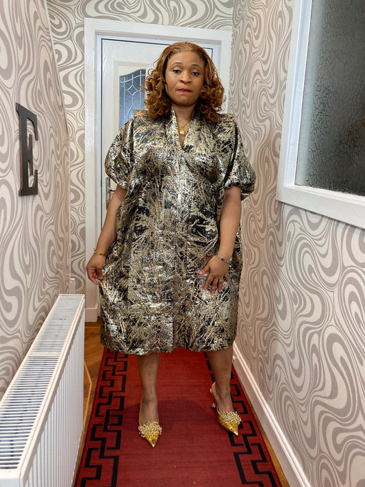 CRYSTAL SHORT GOWN BROCADE