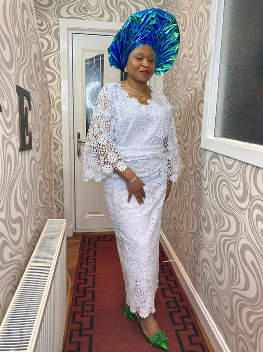 V- Neck Iro And Buba Lace