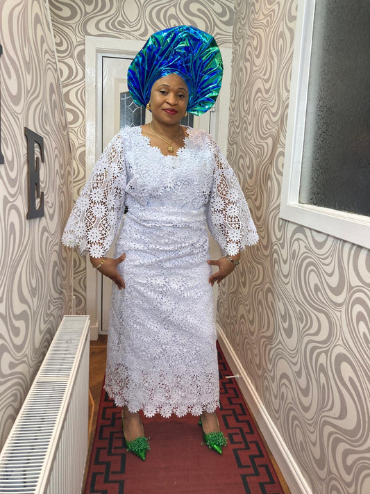 V- Neck Iro And Buba Lace