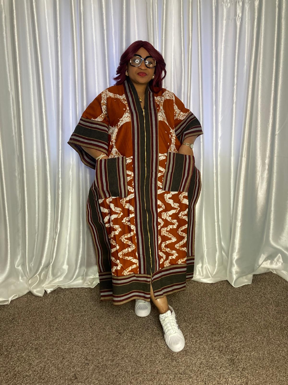 3- Quater Gown With Aso Oke