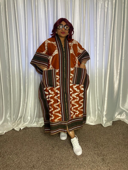 3- Quater Gown With Aso Oke