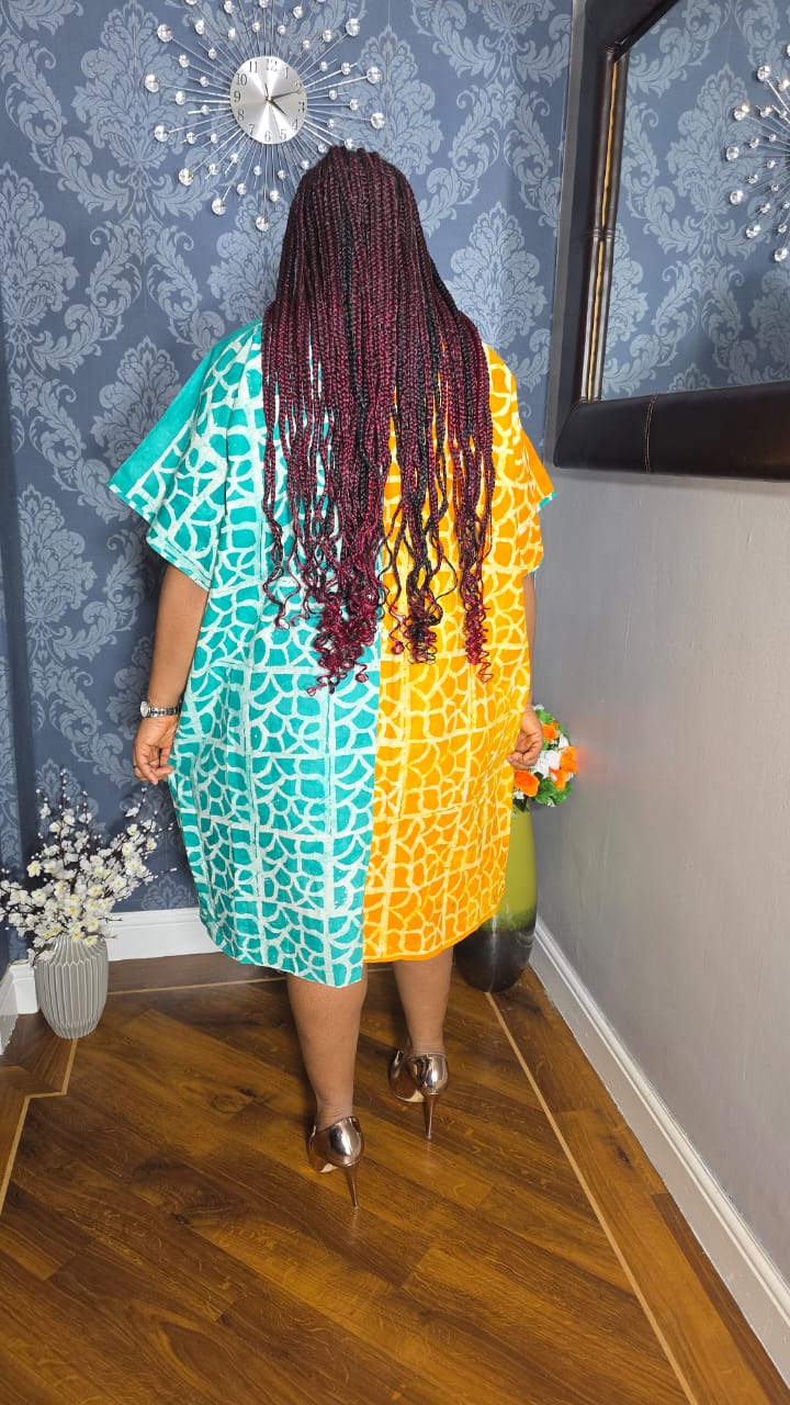 Adire Cotton Shirt Dress