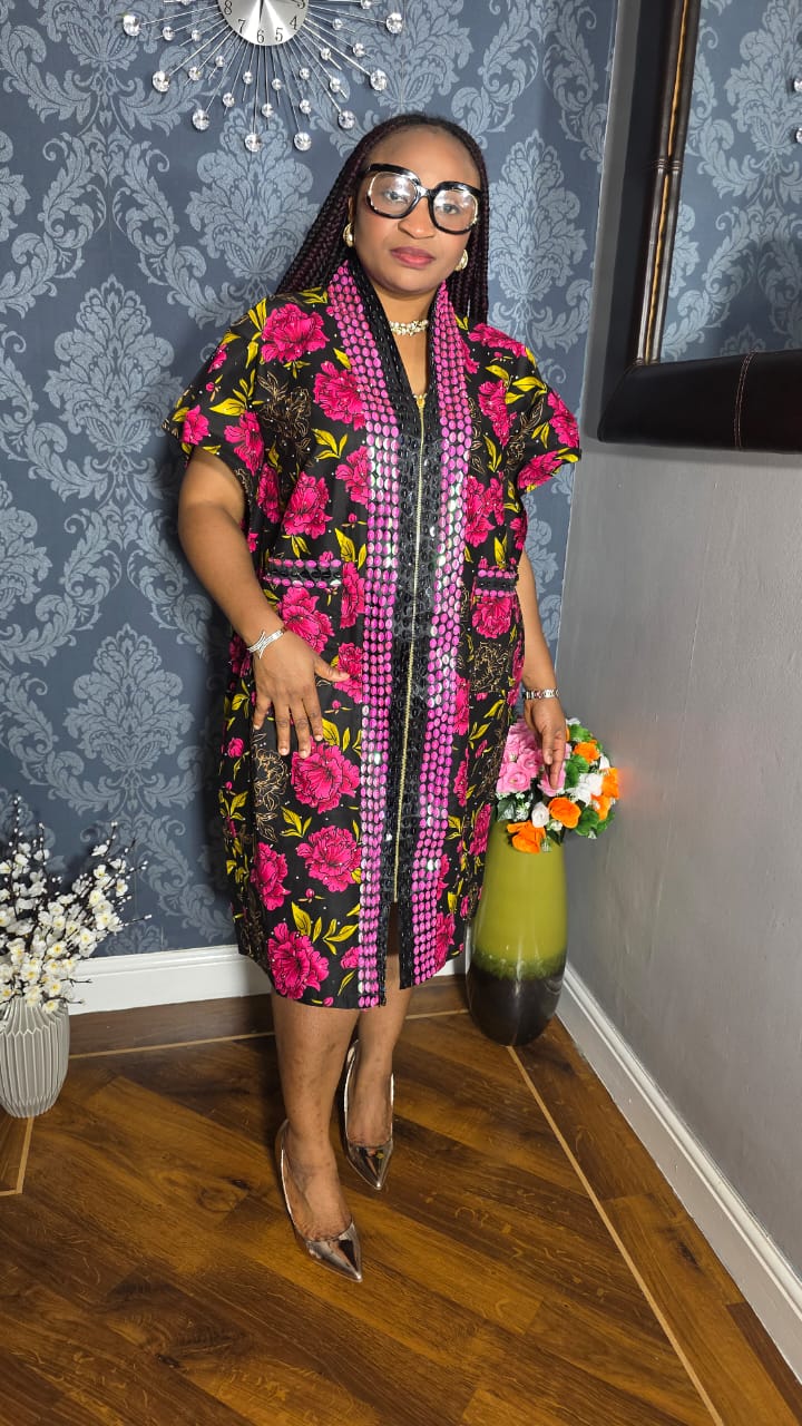 Short Ankara Gown With Beads