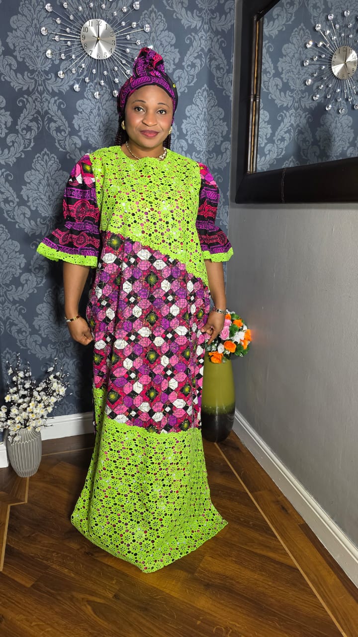 Ankara Mixed With Lace