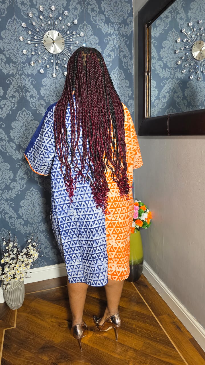 Adire Cotton Shirt Dress