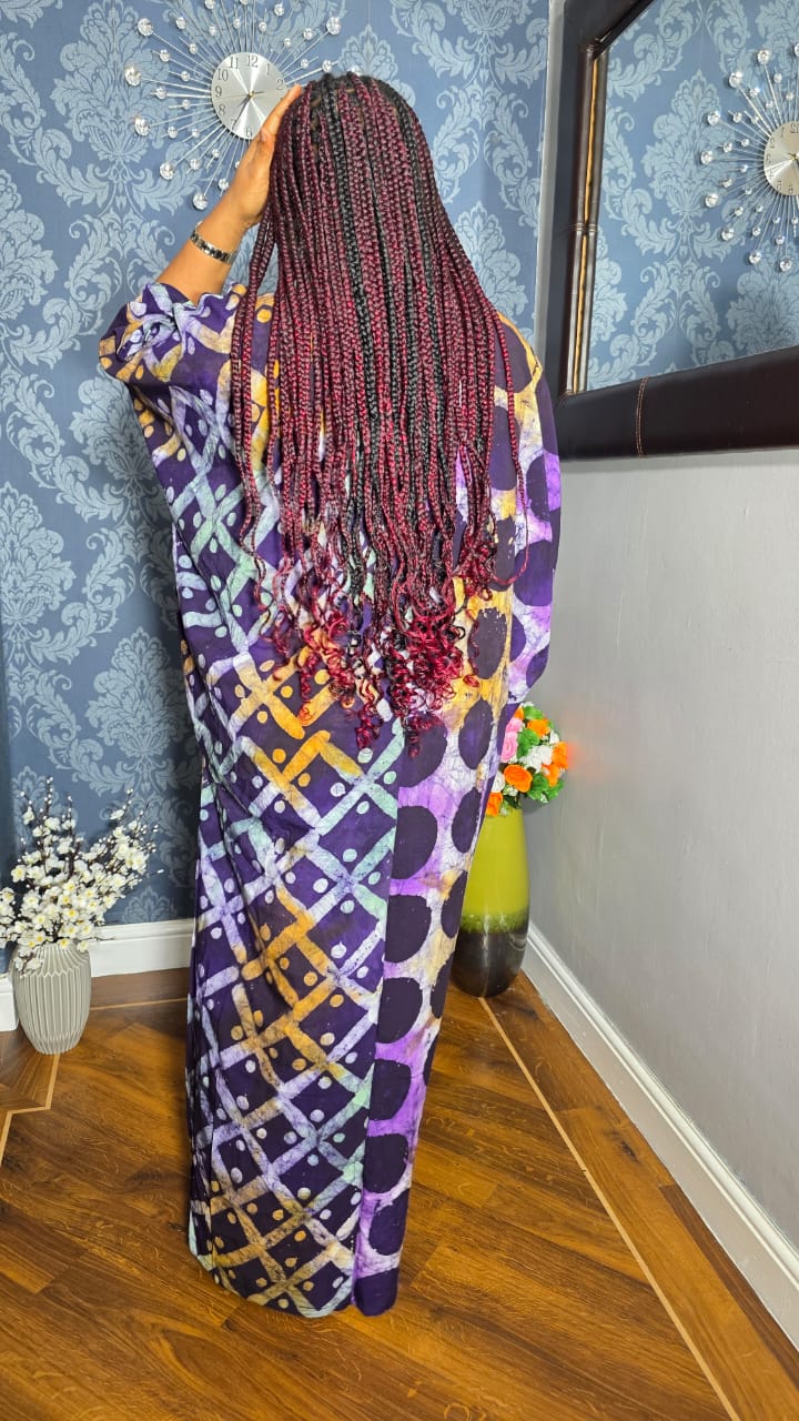 Long Adire Creap Gown