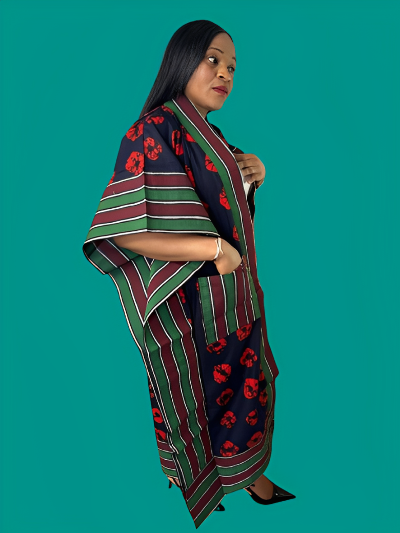 3 Quater Kimono jacket With Aso Oke
