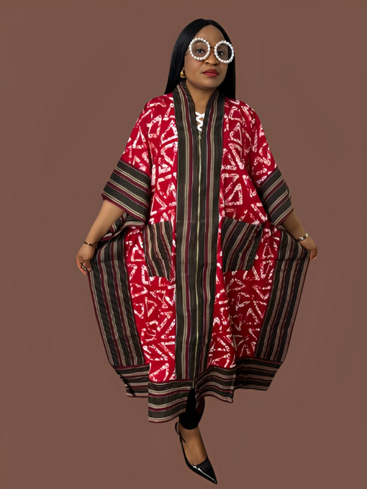 3 Quater Kimono Jacket With Aso Oke
