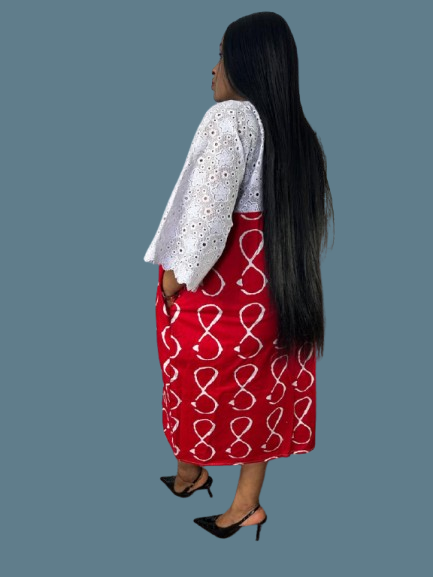 3 Quater Ankara Gown With lace Combination