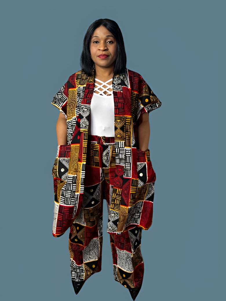 Ankara Kimono Jacket And Trouser