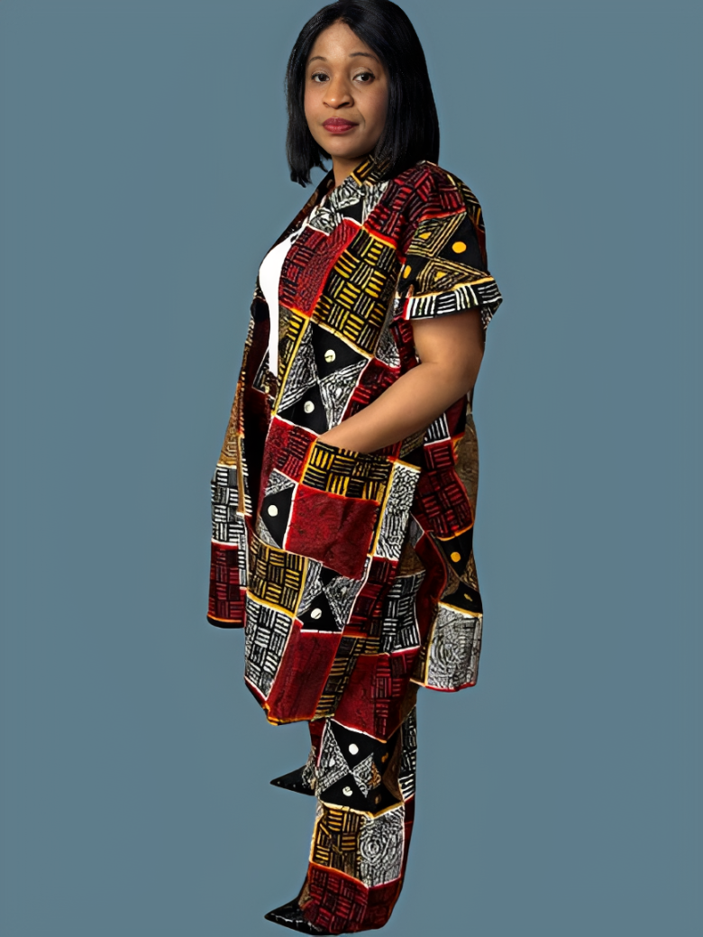 Ankara Kimono Jacket And Trouser