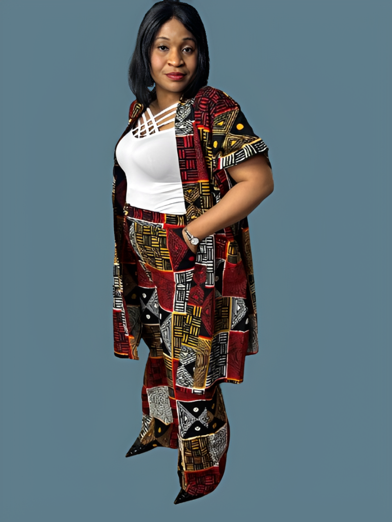 Ankara Kimono Jacket And Trouser
