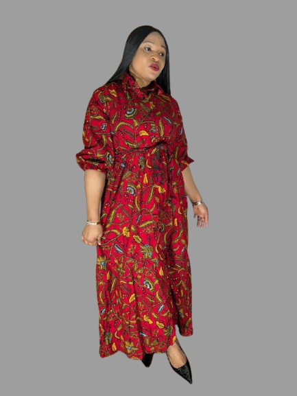 3 Quater Ankara Gown