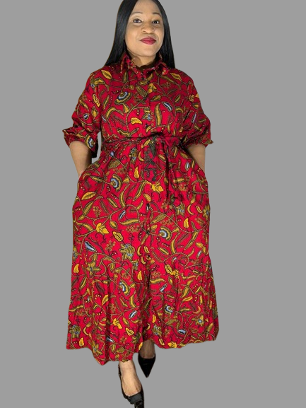 3 Quater Ankara Gown